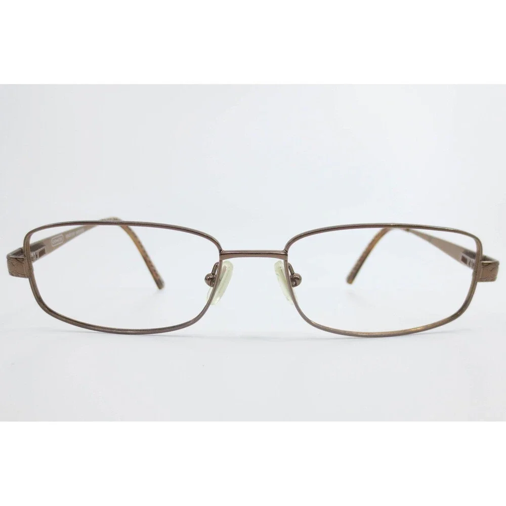 Coach Wendy 129 Eyeglasses Shiny Sand Rectangular Metal Frame 53-16-135